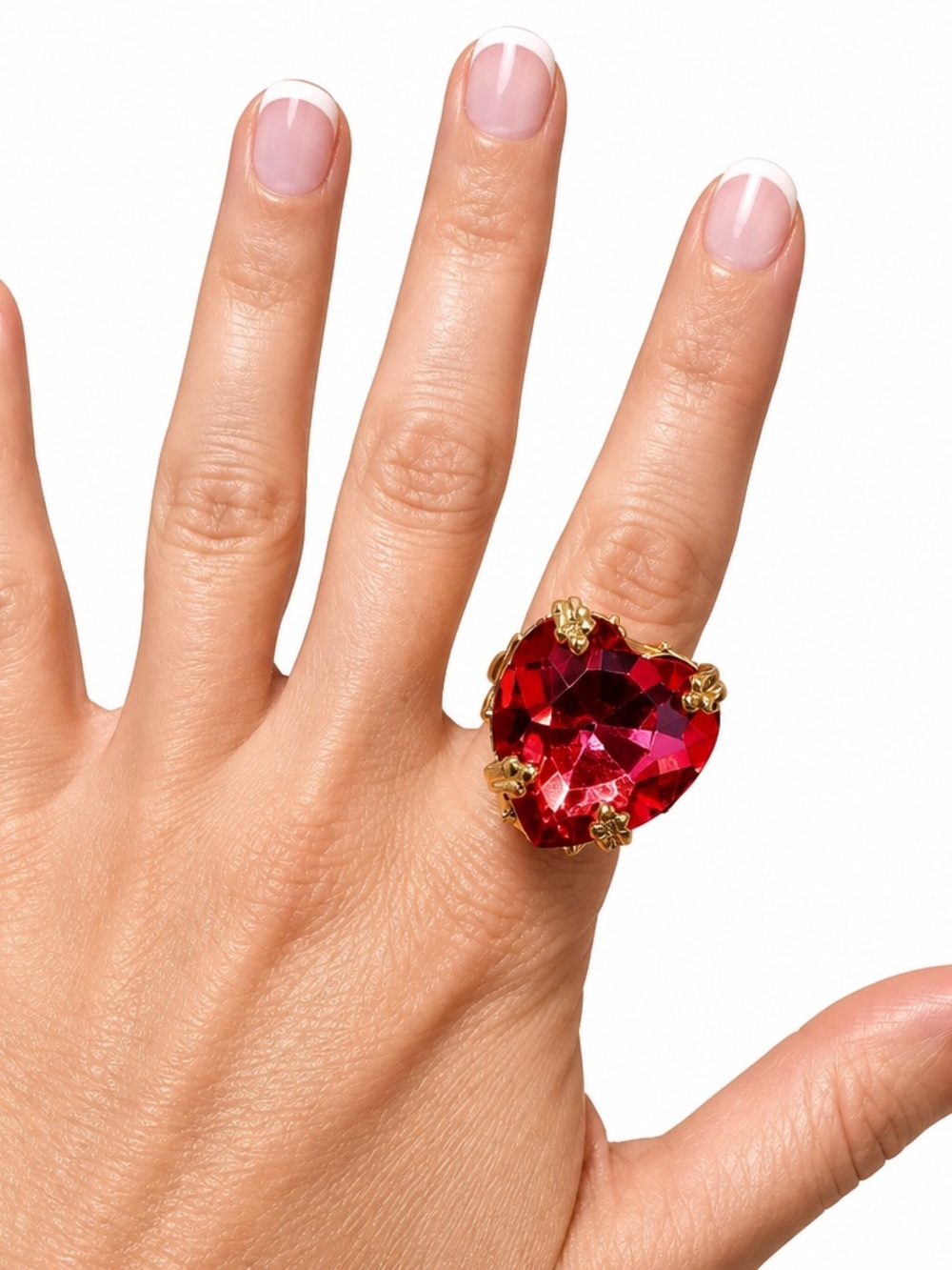 NEW Glitz Mob Heart Crystal Ring in Boss Berry